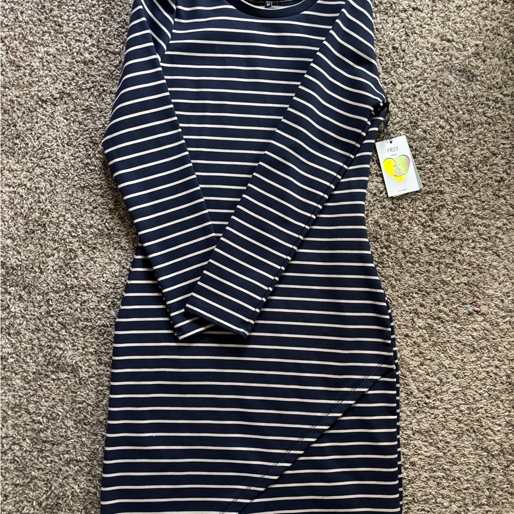 Striped Navy and White Dress